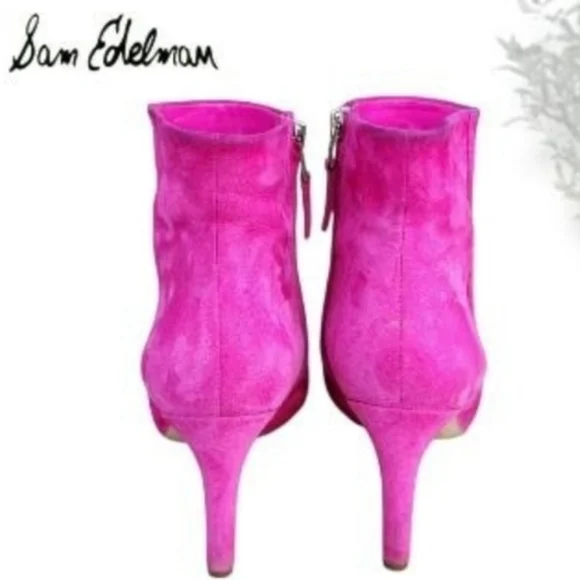 Sam Edelman Hot Pink High Heel Ankle Boot Ulyssa Ulissa Bootie Shoe Women 7 - Picture 3 of 11